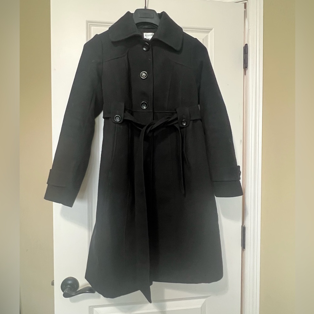 Maternity pea coat with belt